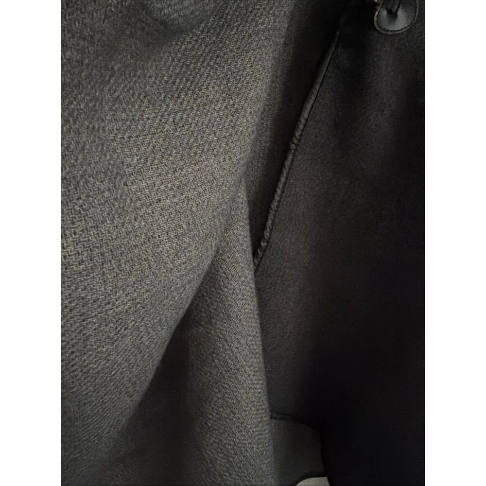 AQUA Women's Ruana Poncho Cape Wrap Reversible Toggle Closure Charcoal Gray OS